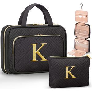 Personalized Gifts For Women, Initial Toiletry Bag Hanging Travel Organizer &💙